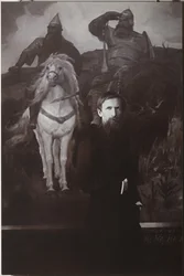 Viktor Vasnetsov antes de sua pintura Bogatyrs