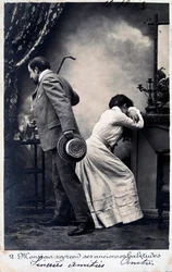 Cartão francês do vintage, c1900