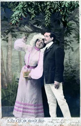 Cartão francês do vintage, c1900