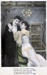 Cartão francês do vintage, c1900