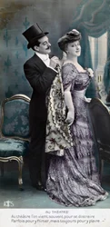Cartão francês do vintage, c1900