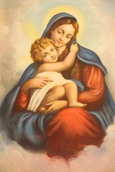 Imagem da Virgem & Criança na igreja maronita, Lome, Togo