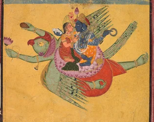 Vishnu e Lakshmi em Garuda, c. 1750
