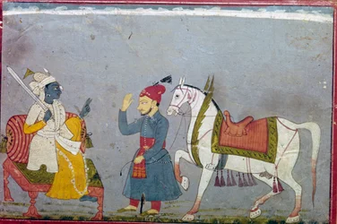 Vixnu na sua 10.ª encarnação como o cavalo branco Kalki, 1710-1720