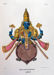 Vishnu, um dos deuses da trindade hindu trimurti, 1828