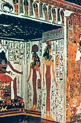 Pintura de parede, túmulo de Nefertiti, Tebas, Egito