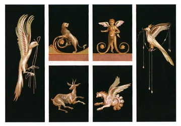 Decoração de parede, Pompéia, Itália, 1928.