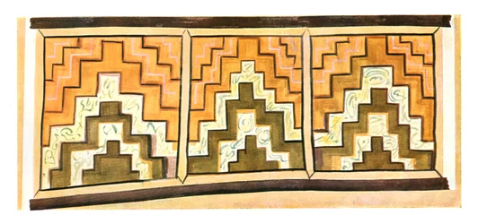 Decoração de parede no mosteiro de Stylos, Turquia, 1928.