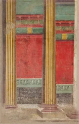 Pintura de parede da sala F da Villa de P. Fannius Synistor em Boscoreale, ca. 50-40 aC
