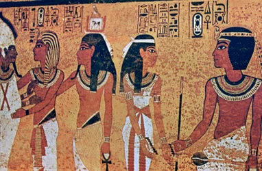 Pinturas murais no túmulo de Tutankhamon, Vale dos Reis, Luxor, Egito