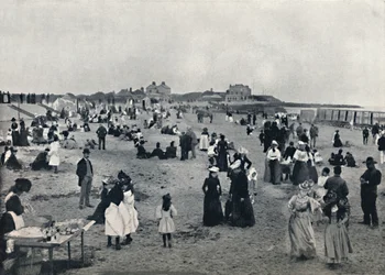 Walton-on-the-Naze - cena na praia, 1895
