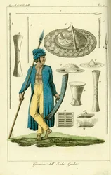 Guerreiro da ilha de Guebe, Ilhas Maluku, Indonésia