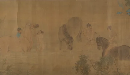 Lavando Cavalos em um Rio, datado de 1309.