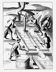 Lavagem de minério para extrair ouro, 1683
