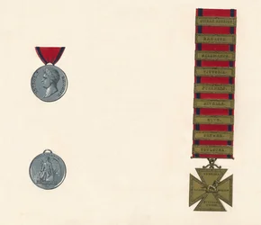 Medalha de serviço geral militar e de Waterloo 1793-1814, século c19
