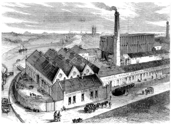 Fábrica química de Webbs, Diglis, Worcestershire, 1869