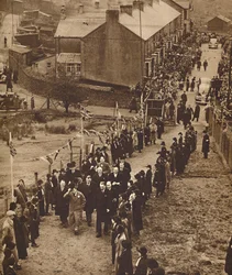 Dado boas-vindas a Monmouthshire - rei Edward em Abertillery, novembro de 1936 1937.