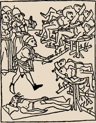 Bem envenenado: tortura dos judeus, 1475.