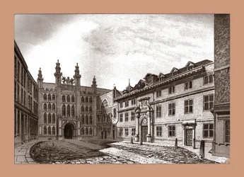 Vista oeste da capela de Guildhall e Blackwell Hall, 1886