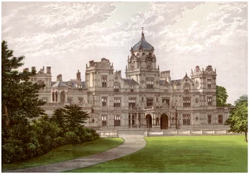Westonbirt House, Gloucestershire, casa da família Holford, c1880