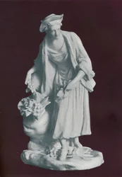 Figura branca de jardineiro de porcelana de Chelsea branca, c1770