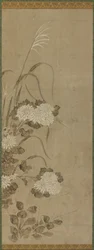 Crisântemos e gramíneas brancas, período Edo, 1615-1868.