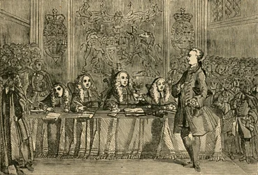 Wilkes em seu julgamento, 1897.