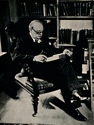 Winston Spencer Churchill em Sua Biblioteca, 1945.