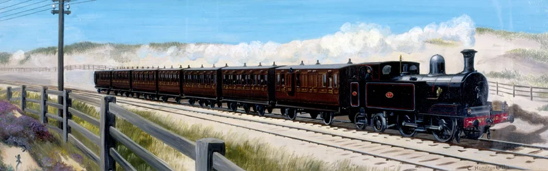 Comboio ferroviário de Wirral a caminho de Birkenhead