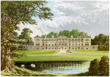 Abadia de Woburn, Bedfordshire, casa do Duque de Bedford, c1880