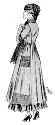 Envoltório de mulher com bainha de crepe e véu de seda, 1915