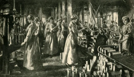 Mulheres trabalhadoras para a guerra, c1914-1918, c1920.