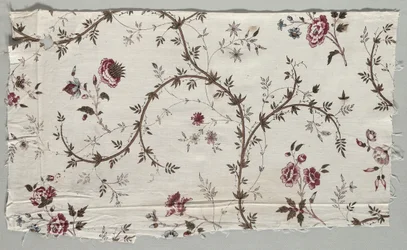 Fragmento de algodão impresso em xilogravura, 1785.