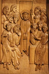 Escultura de madeira representando Jesus Cristo amarrado Paris França