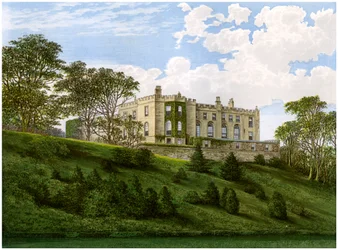 Workington Hall, Cumberland, casa da família Curwen, c1880