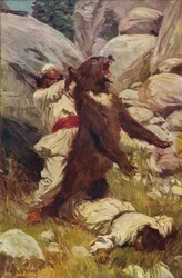 Luta com um urso, c1912