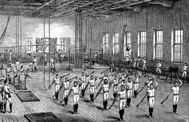 YMCA gymnasium, Longacre, Londres, c1888