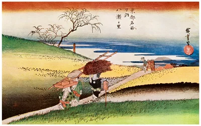 Yase No Sato Camponeses indo para casa em Yase, c1833-1834 1925