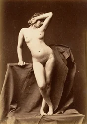 [Jovem Mulher, Nua, Da Frente com a Mão na Cara], 1860s.