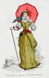 Jovem mulher na moda de verão, século XVII 1882-1884