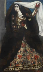 Jovem mulher vestindo chador, ca 1844-1850.