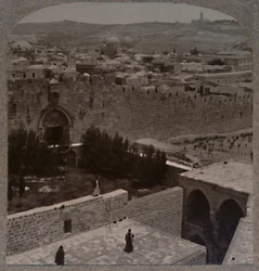 Portão de Sião. O Monte das Oliveiras e o Monte Scopus à distância, c1900