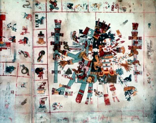 Forma zoomórfica do Codex Borgianus, Mixtec, México pré-colombiano, c1400