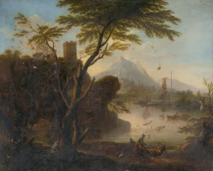 Baía com castelo e relé figural