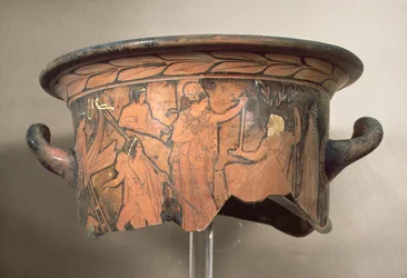 Krater de figuras negras, século IV aC (fragmento)