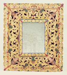 Charles II esculpido e pintado espelho