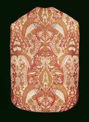 Casula, seda estampada de renda, francês, c.1720