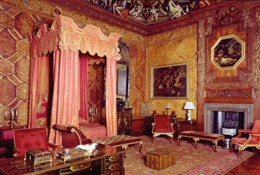 Chatsworth, casa, estado, quarto, 1687-1707, derbyshire, reino unido