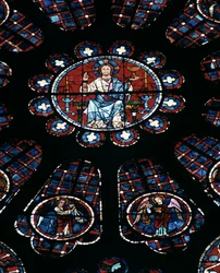 Cristo em majestade; janela rosa do sul, c.1226