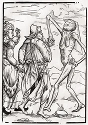 A morte chega para o marido incrédulo, de &39;Der Todten Tanz&39;, publicado Basel, 1843